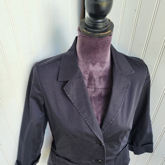 Talbots Women's Black Stretch Blazer Jacket 3/4 Sleeve Petite 6P - Picture 4 of 14